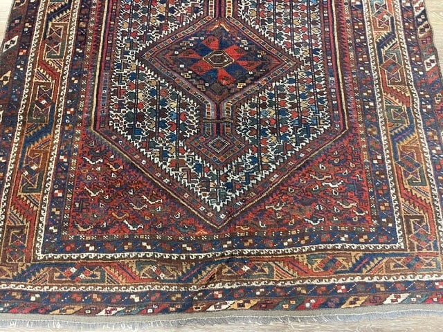 Antique Persian Khamseh/ Shiraz Rug-4510 - 2