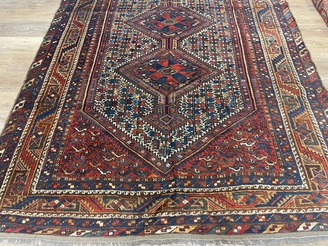 Antique Persian Khamseh/ Shiraz Rug-4510 - 7
