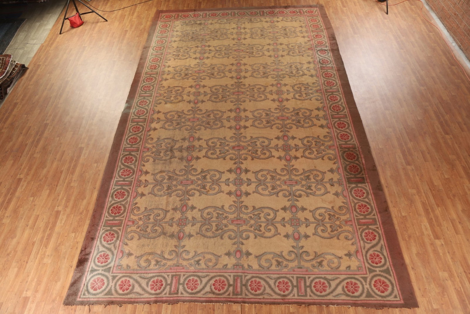 Antique Savonnerie Oriental Large Rug 11x19 - 3