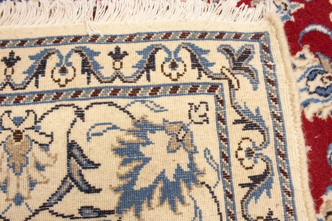 Red Vintage Classic 6X8 Traditional Nain Tabas Persian Oriental Rug - 13