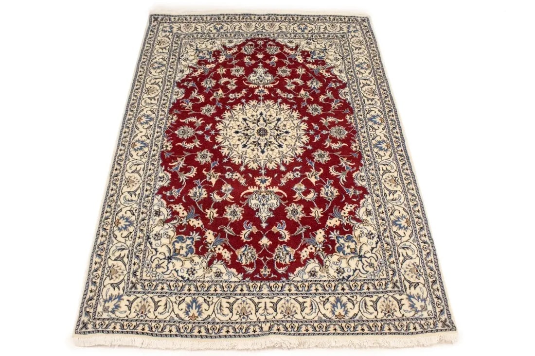 Red Vintage Classic 6X8 Traditional Nain Tabas Persian Oriental Rug - 16