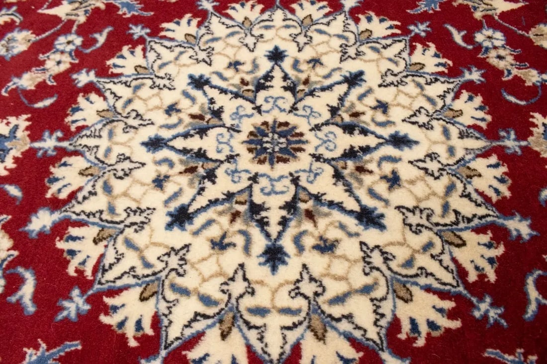 Red Vintage Classic 6X8 Traditional Nain Tabas Persian Oriental Rug - 20