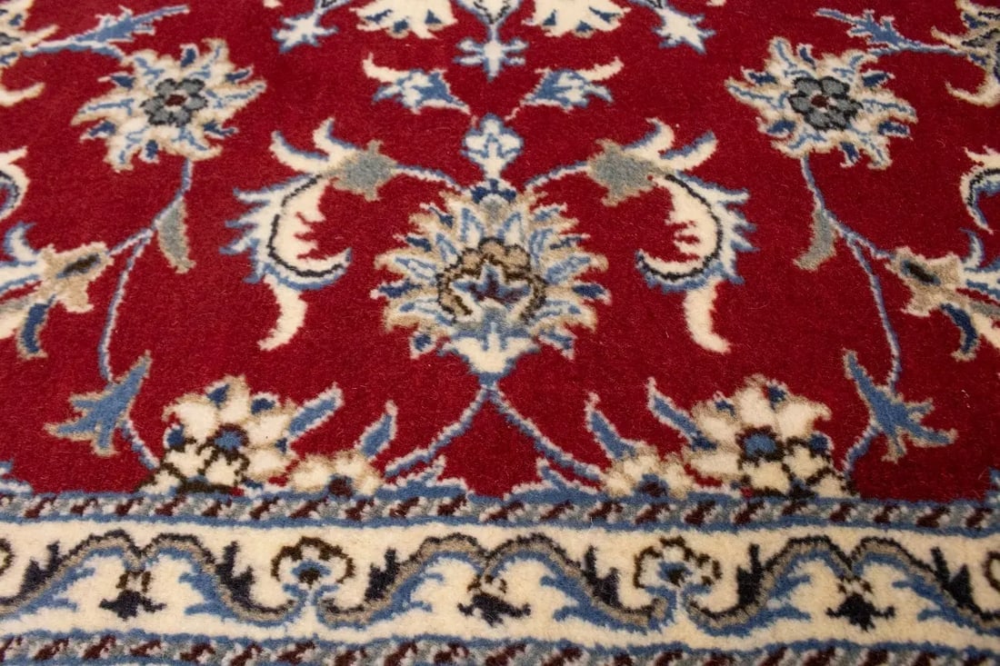 Red Vintage Classic 6X8 Traditional Nain Tabas Persian Oriental Rug - 8
