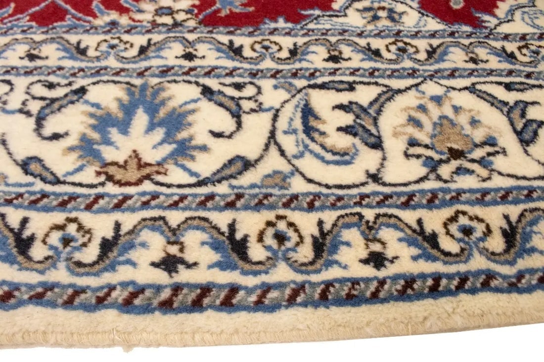 Red Vintage Classic 6X8 Traditional Nain Tabas Persian Oriental Rug - 9