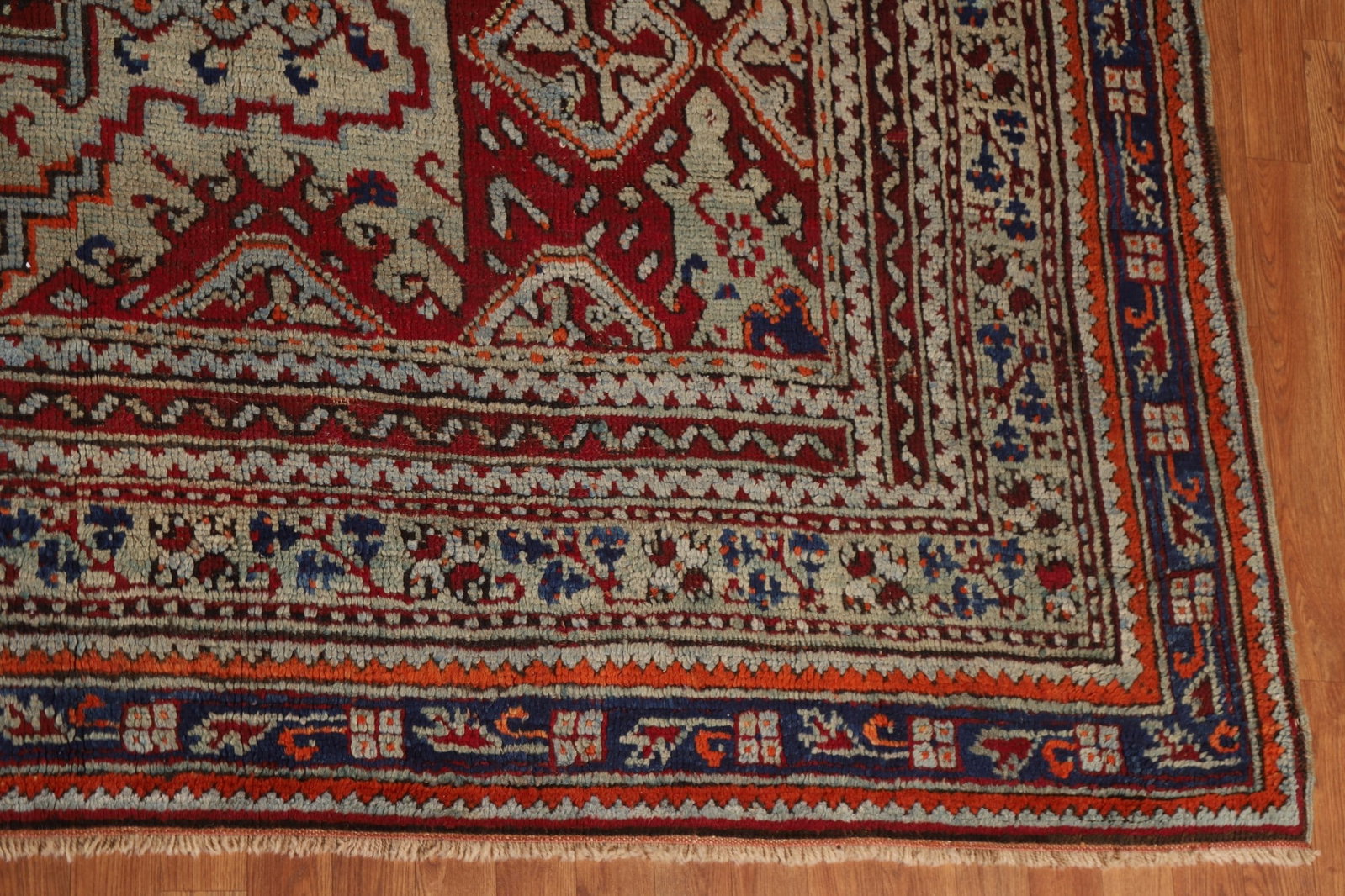 Pre-1900 Antique Vegetable Dye Oushak Large Rug 14x16 - 7
