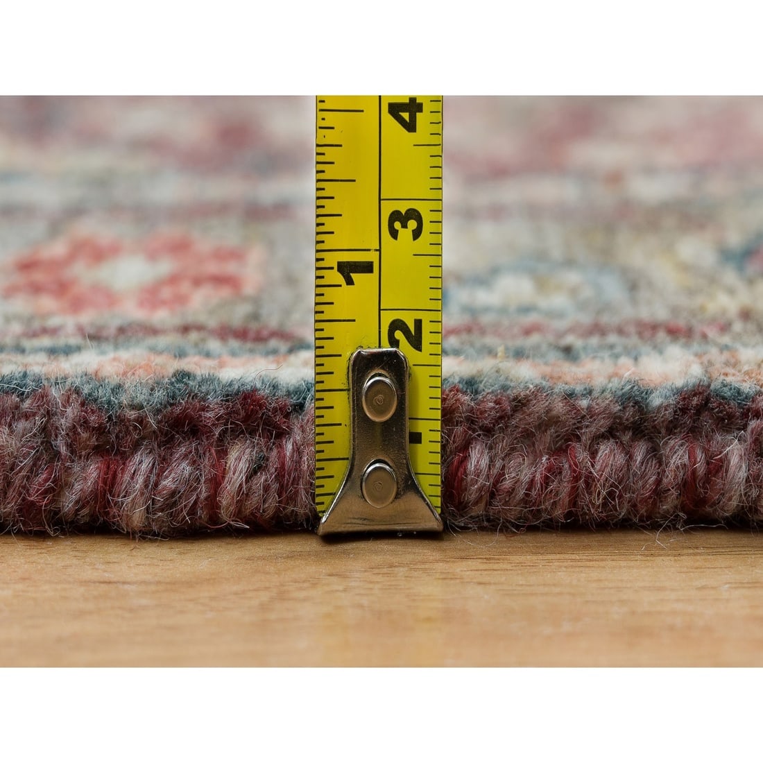 Burnt Orange Vintage Persian Heriz Hand Knotted Pure Wool Oriental Rug - 7