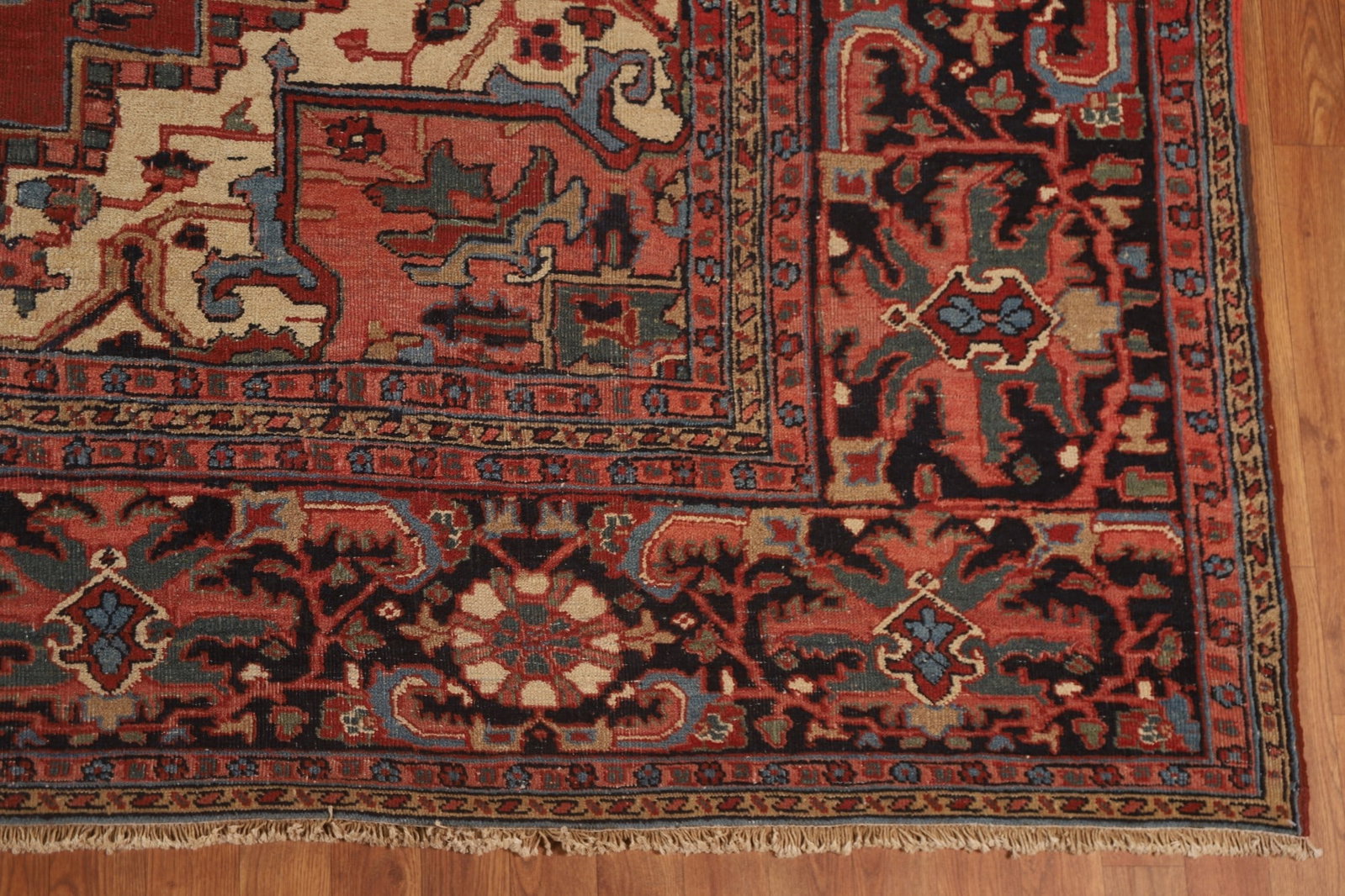 Pre-1900 Antique Vegetable Dye Heriz Serapi Persian Rug 11x13 - 7