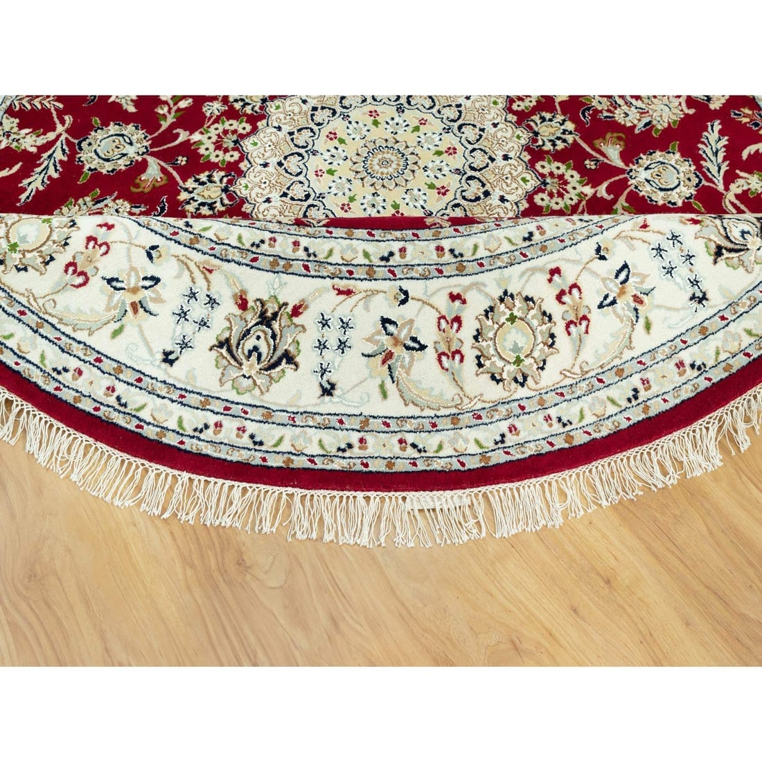 Crimson Red Vintage Persian Shiraz Hand Knotted Pure Wool Runner Rug - 6