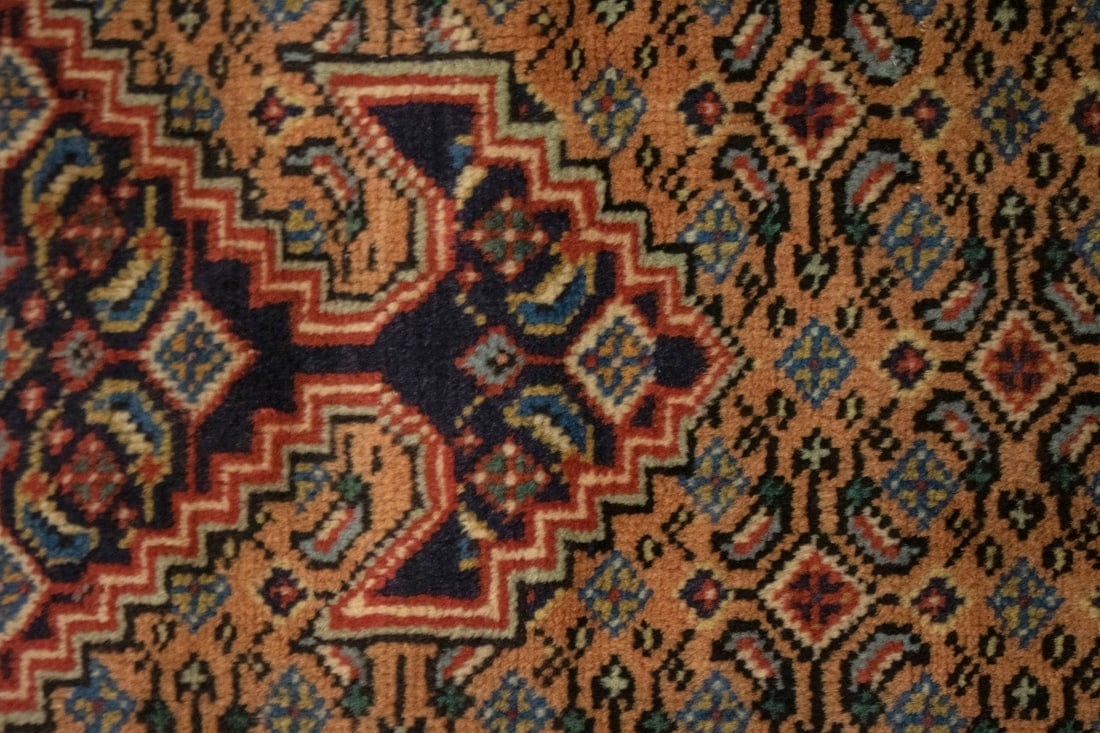 Semi Antique Light Salmon Geometric 6X10 Ardebil Persian Rug - 7