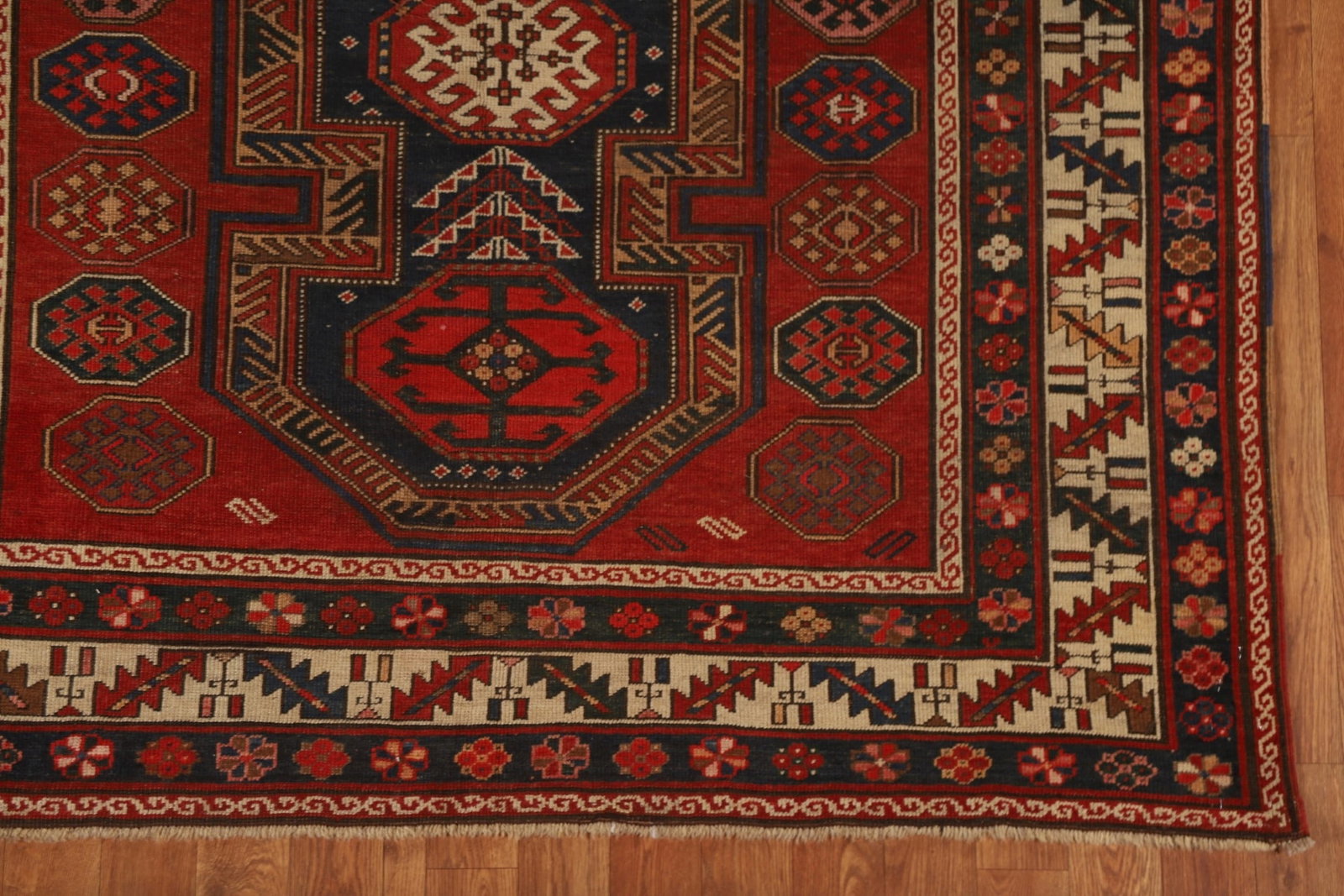 Pre-1900 Antique Vegetable Dye Kazak Oriental Area Rug 5x7 - 6