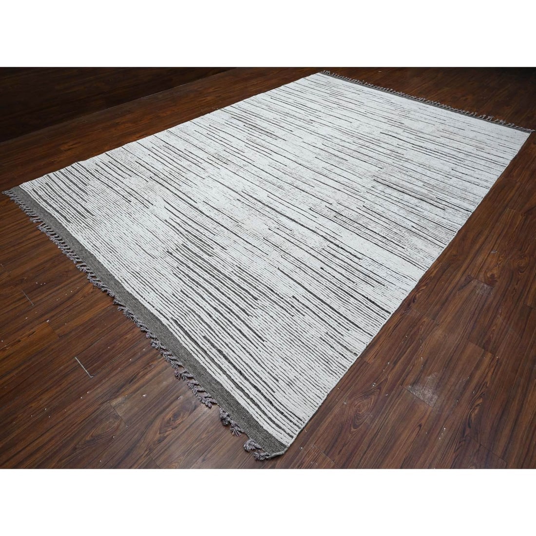 Apricot Orange Vintage Persian Heriz Hand Knotted Pure Wool Clean Rug - 3
