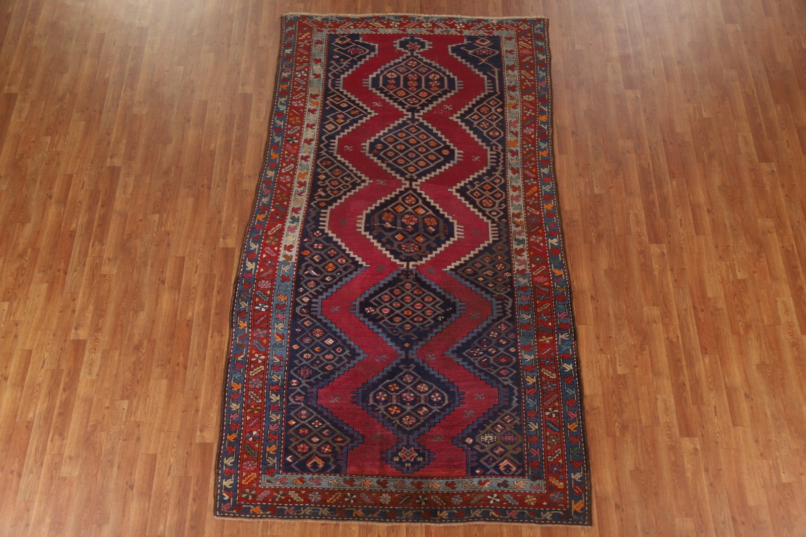 Antique Wool Karabakh Oriental Area Rug 5x10 - 3