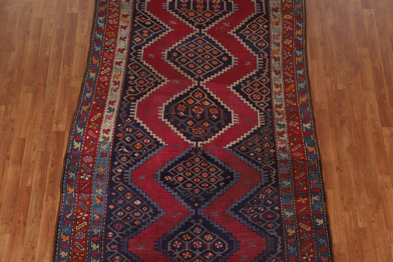 Antique Wool Karabakh Oriental Area Rug 5x10 - 4