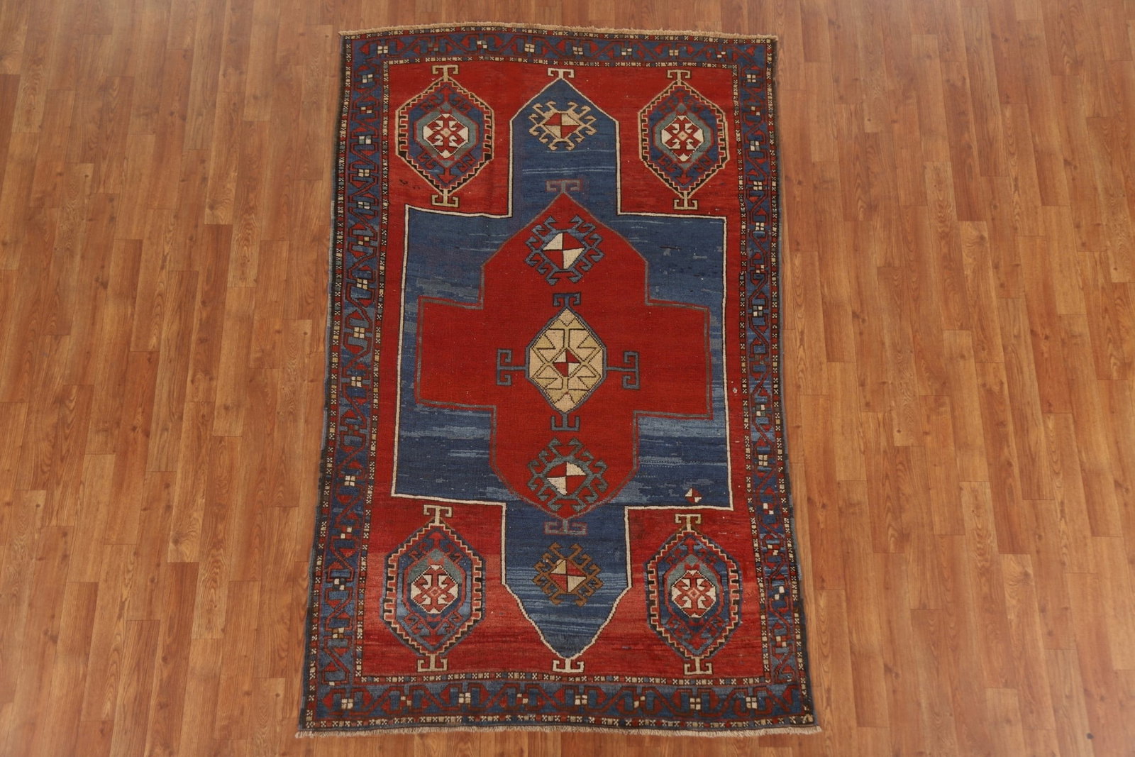 Pre-1900 Antique Vegetable Dye Kazak Oriental Area Rug 4x7 - 3