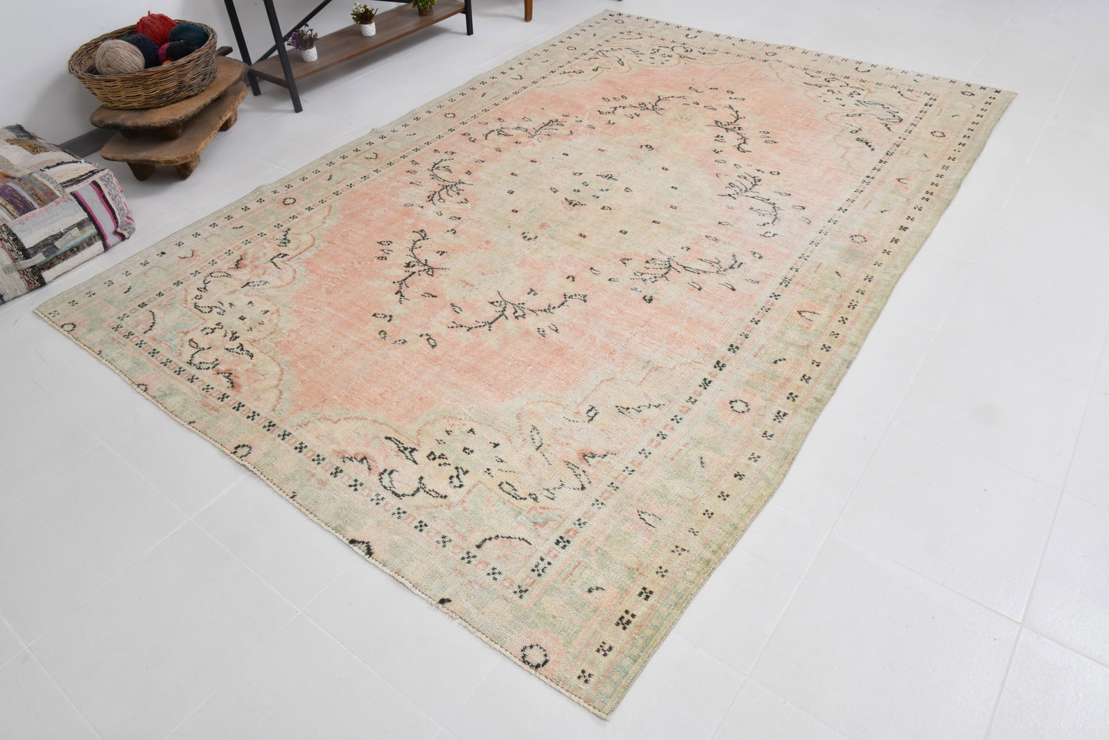 7'0'' x 10'8'' Handmade Vintage Wool Rug - 20971 - 4
