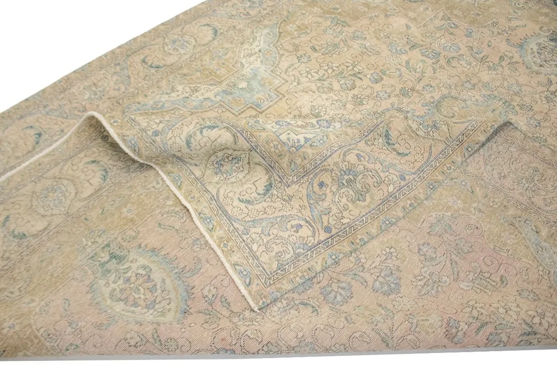 Distressed Muted Antique Traditional 10X13 Tabriz Persian Rug - 16