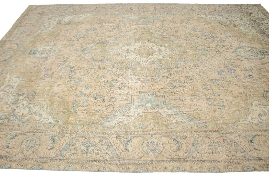Distressed Muted Antique Traditional 10X13 Tabriz Persian Rug - 5