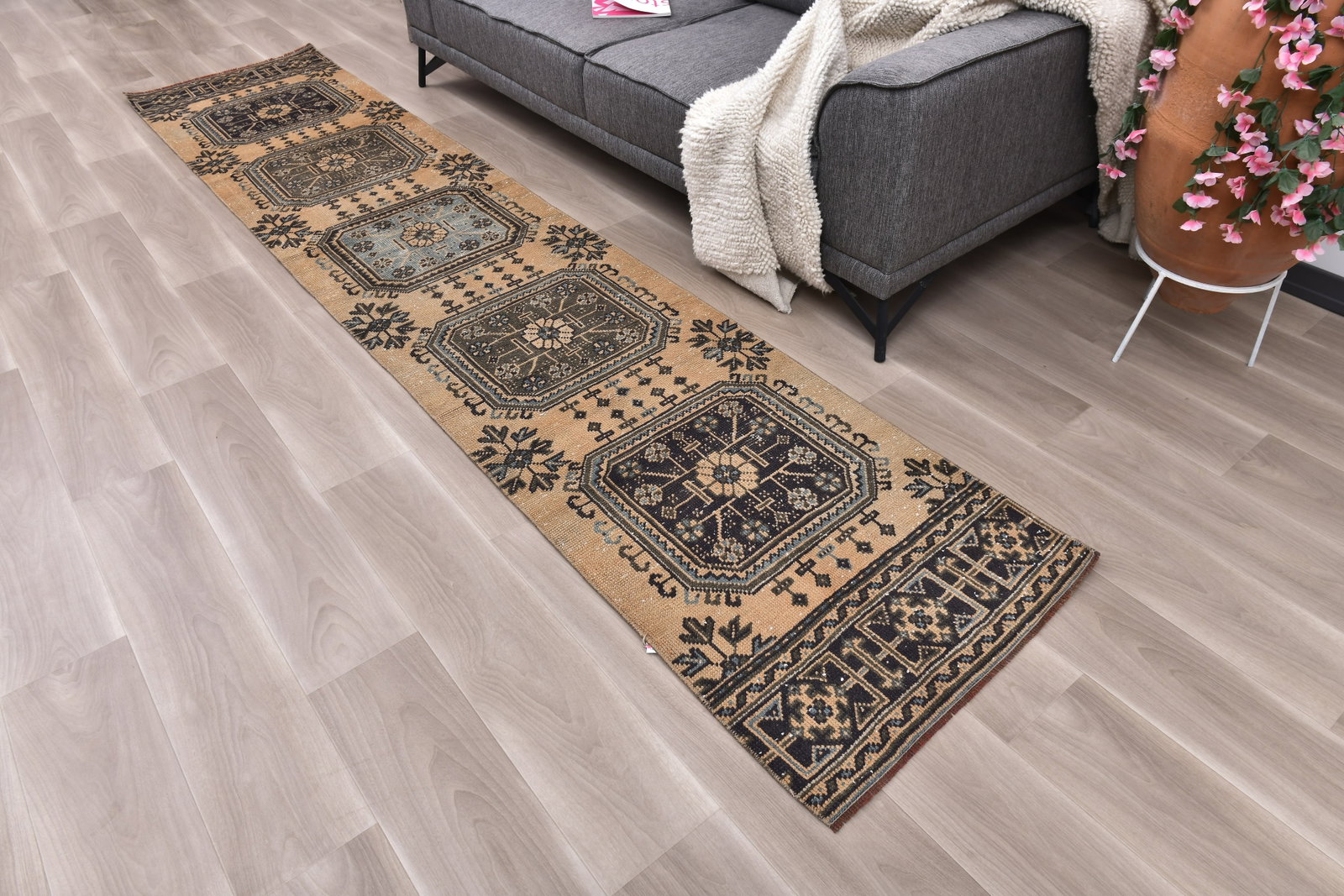 2'5'' x 11'9'' Turkish Vintage Runner Rug - 242362 - 2