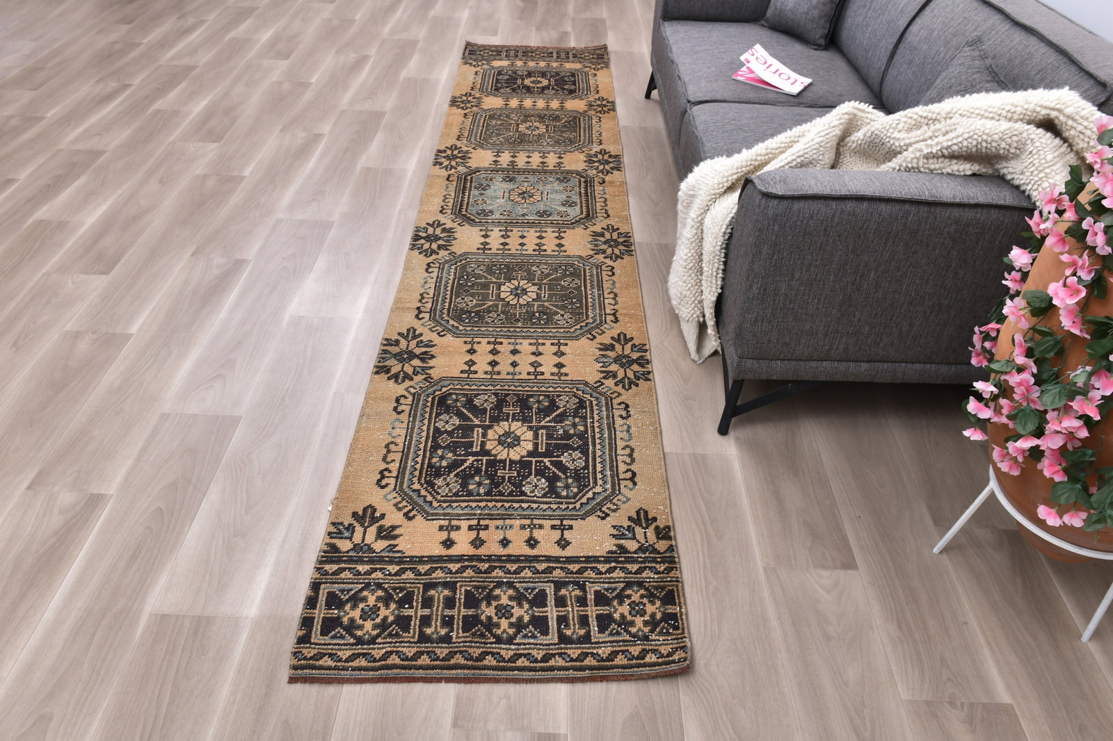 2'5'' x 11'9'' Turkish Vintage Runner Rug - 242362 - 3