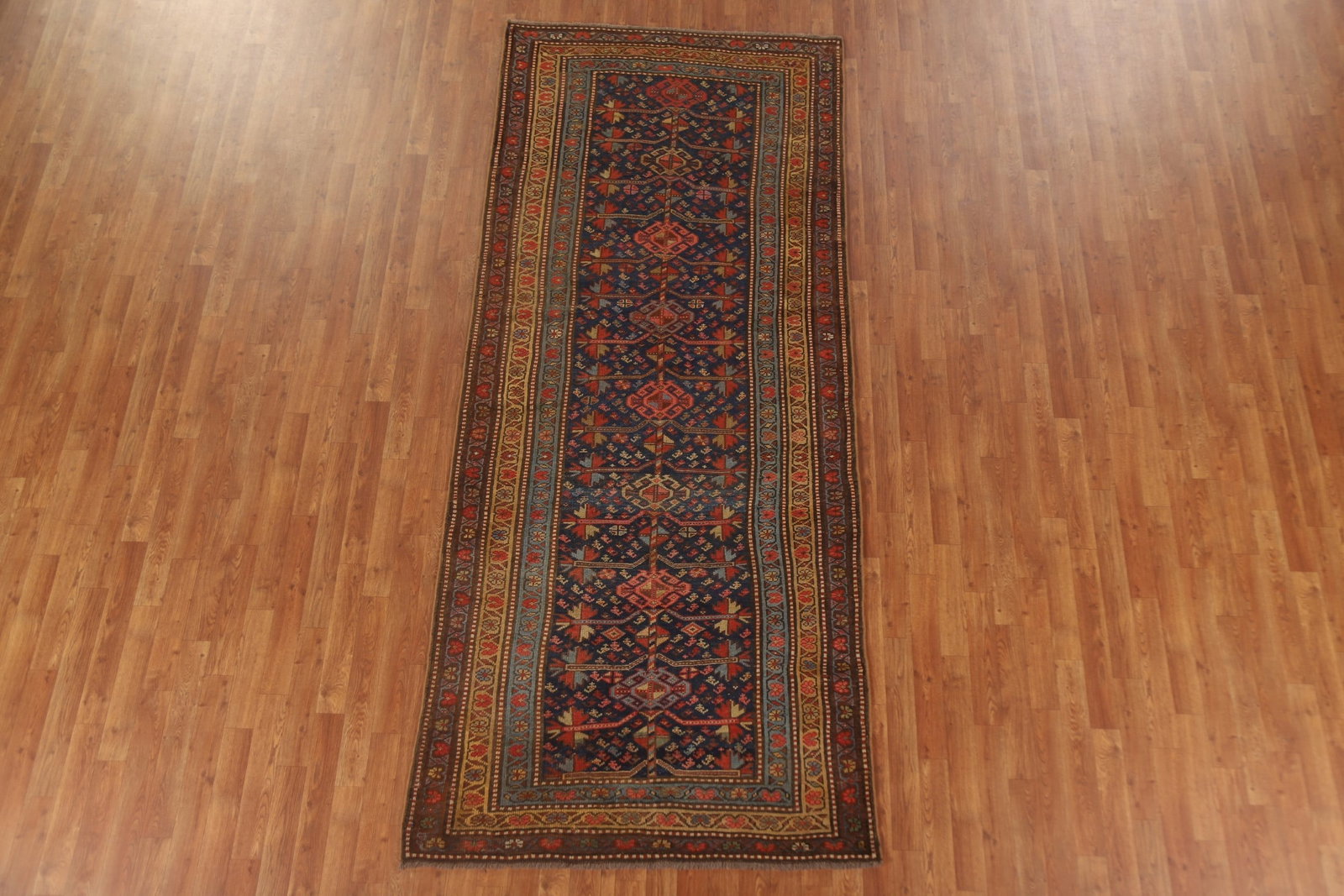 Pre-1900 Antique Vegetable Dye Heriz Bakhshayesh Persian Rug 4x10 - 2