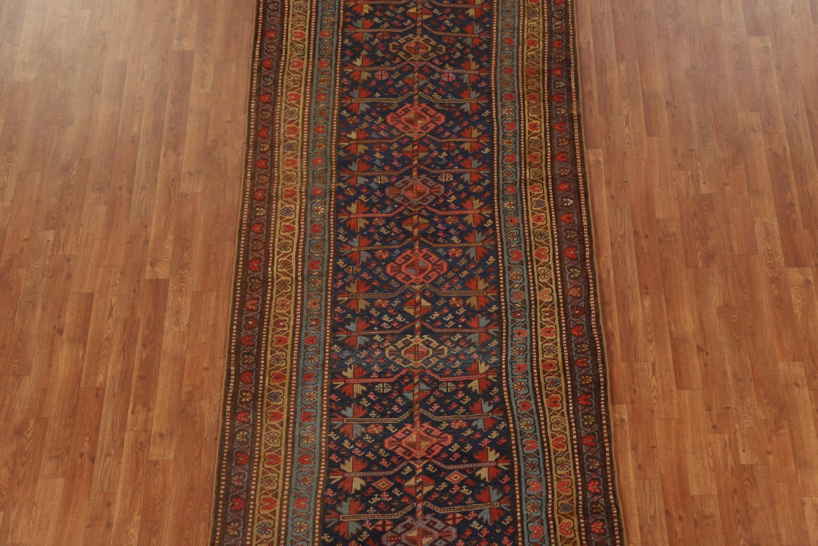 Pre-1900 Antique Vegetable Dye Heriz Bakhshayesh Persian Rug 4x10 - 3