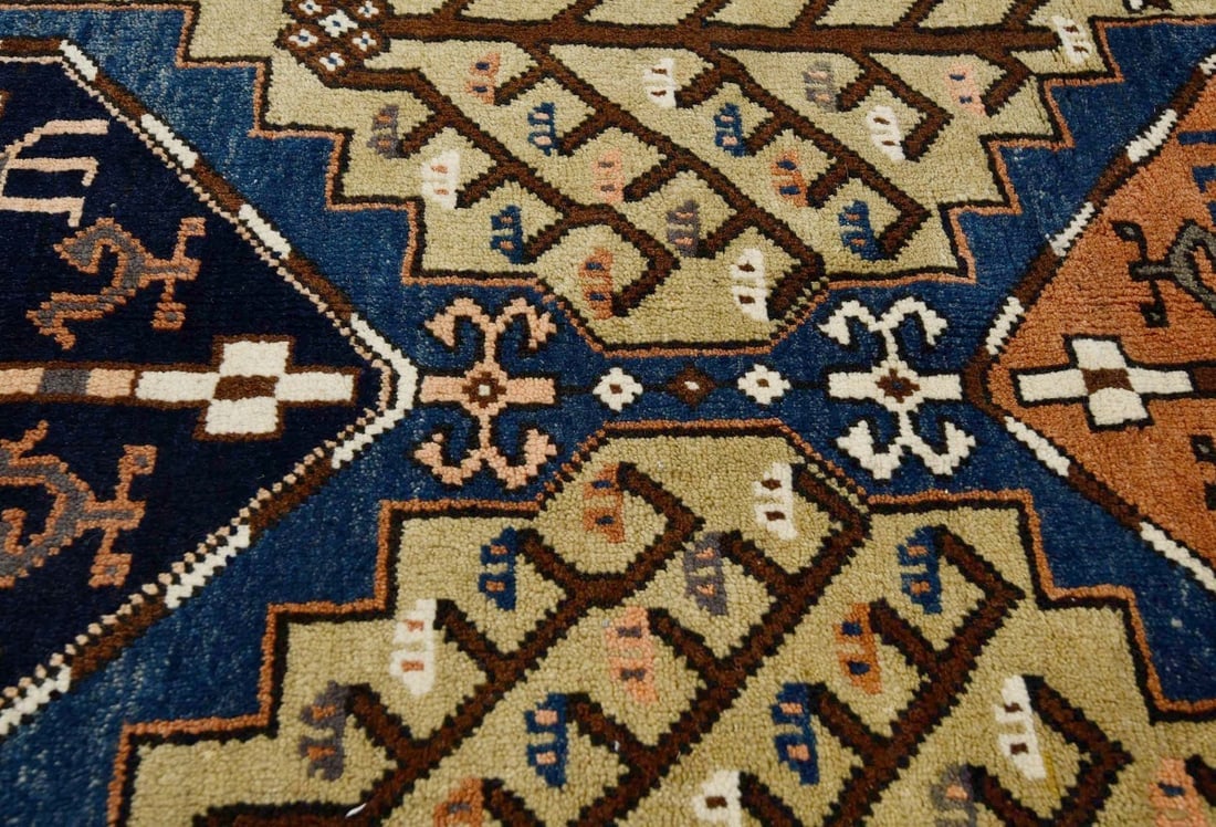 Vintage Beige Geometric 3X18 Ardebil Persian Runner Rug - 7