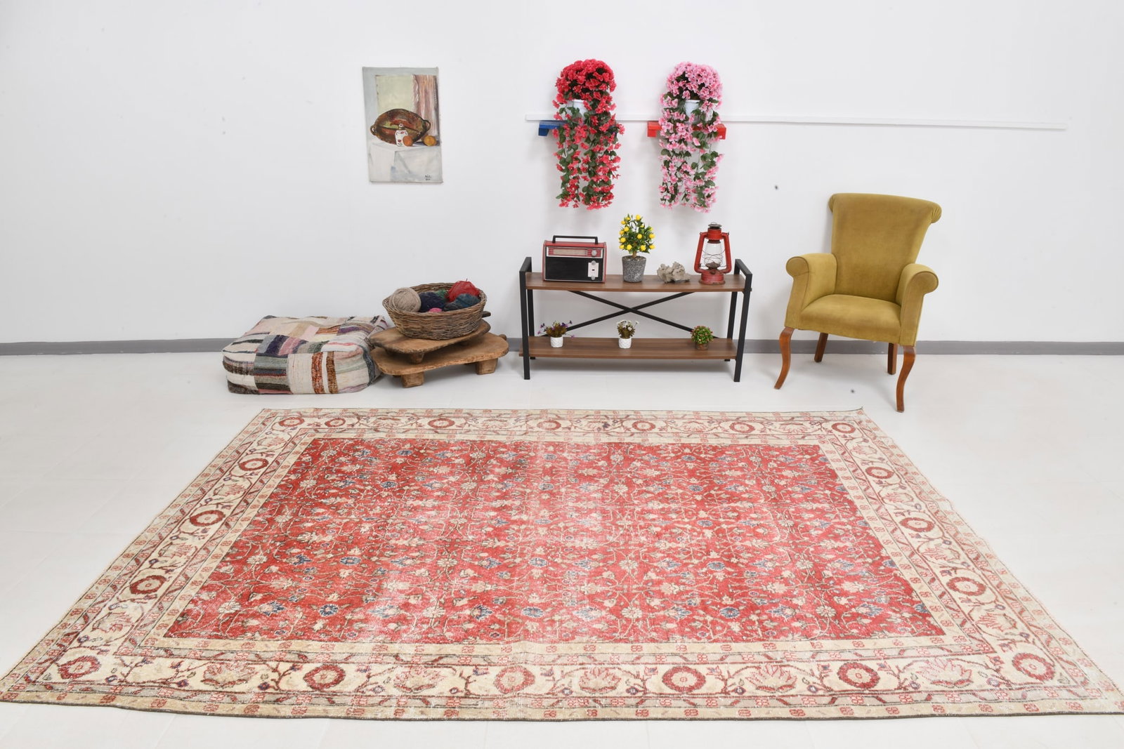 6'6'' x 9'10'' Handmade Vintage Wool Rug - 22280 - 2