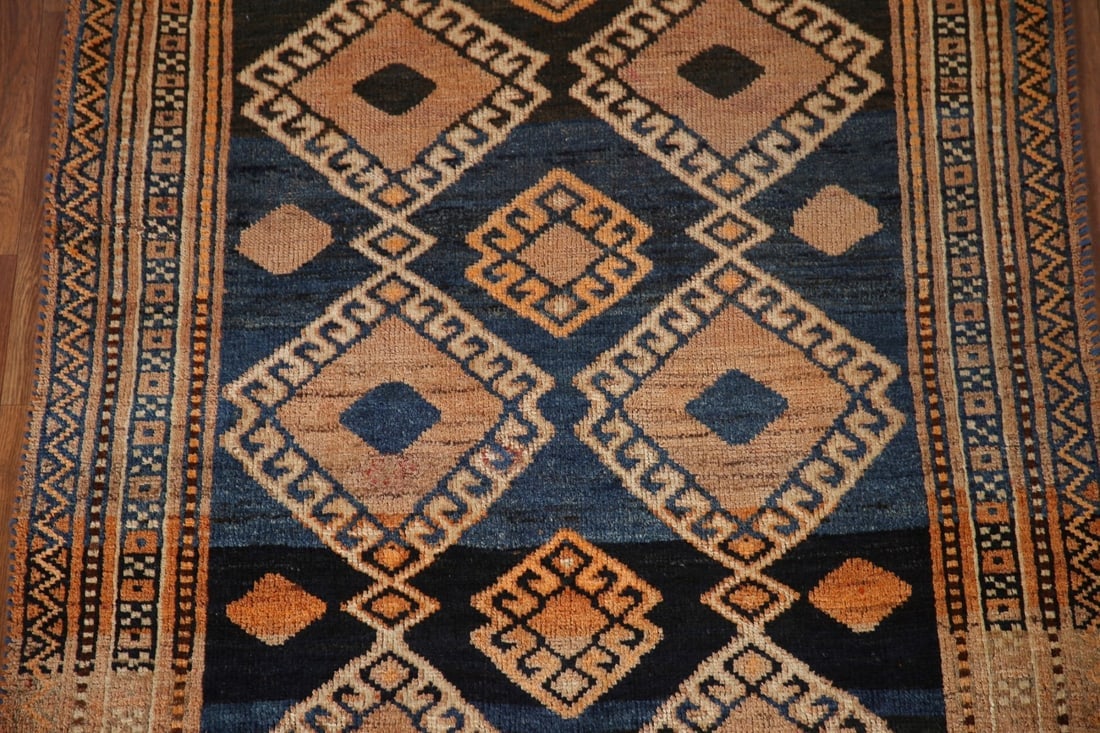 Antique Navy Blue Qashqai Persian Rug 4x8 - 4