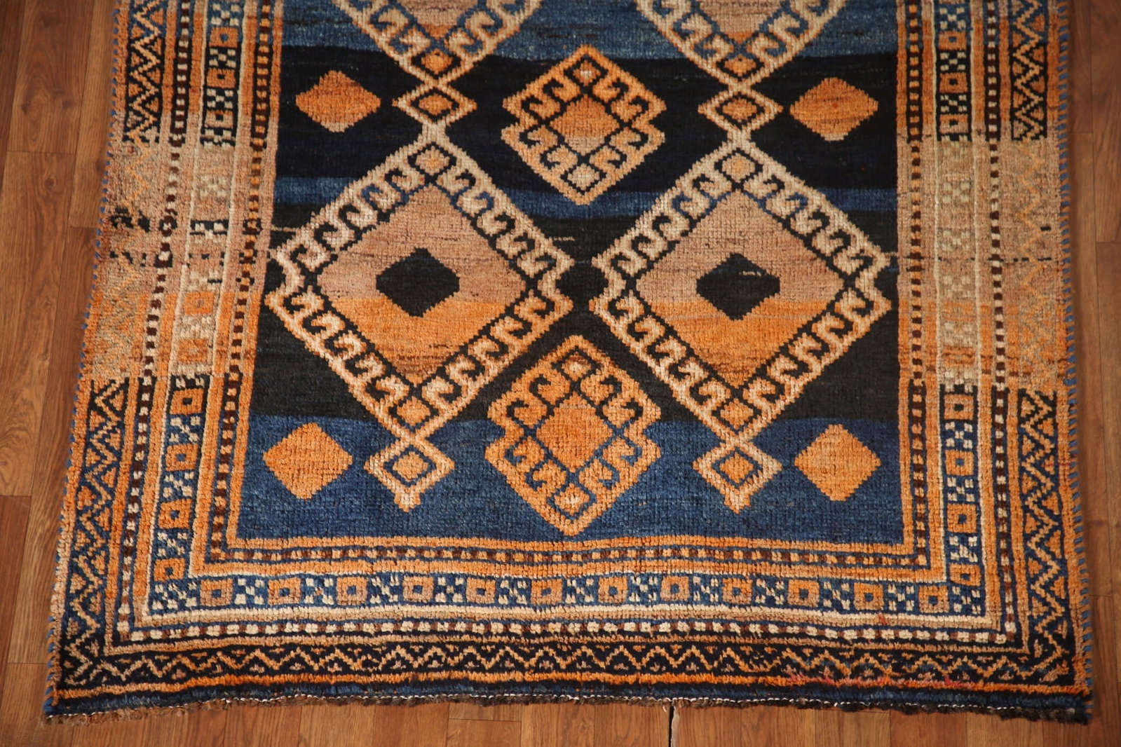 Antique Navy Blue Qashqai Persian Rug 4x8 - 5
