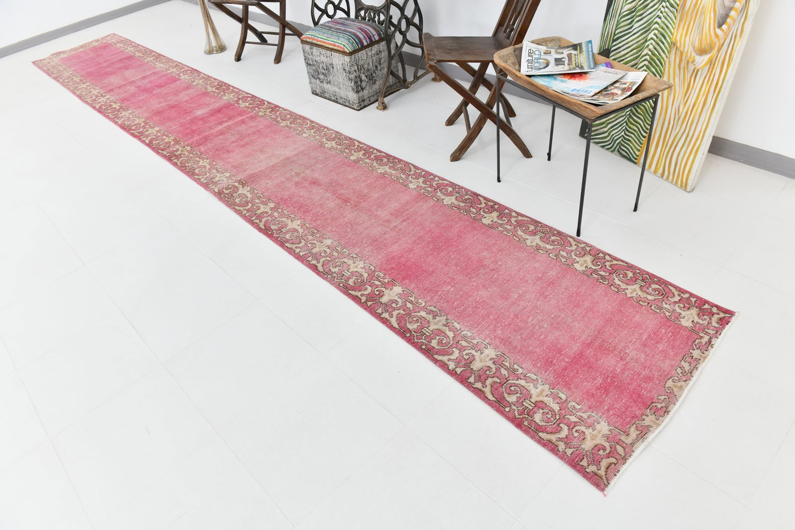 2'6'' x 18'4'' Turkish Vintage Runner Rug - 23074 - 5