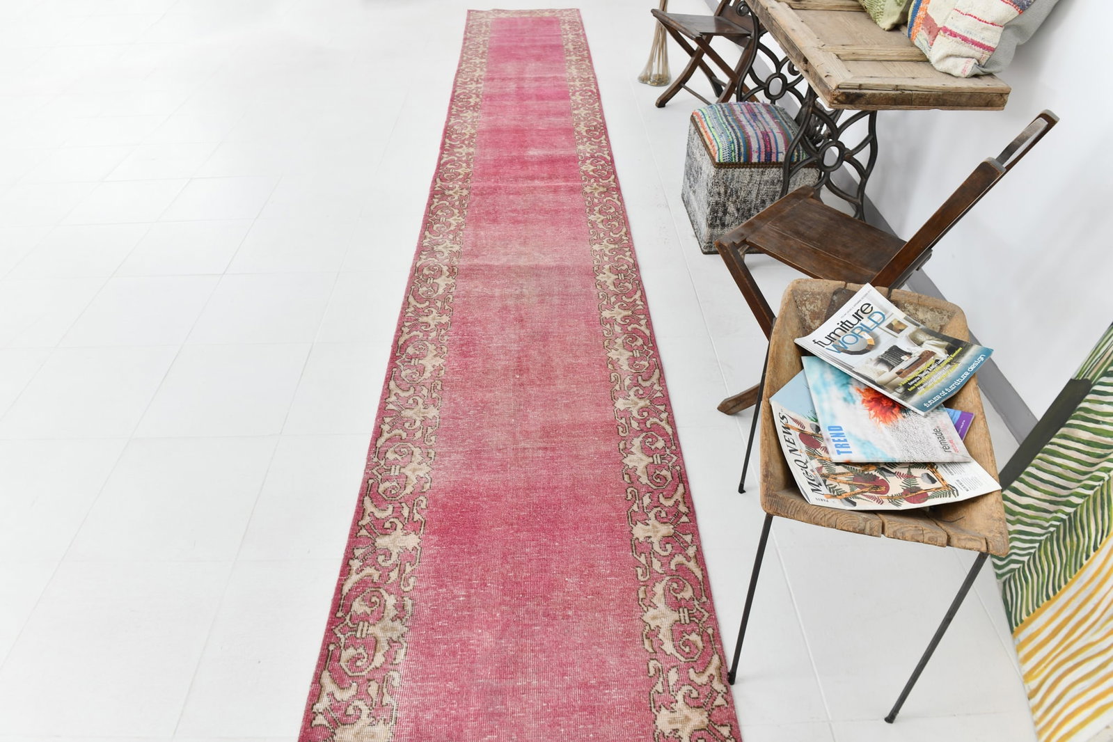 2'6'' x 18'4'' Turkish Vintage Runner Rug - 23074 - 6