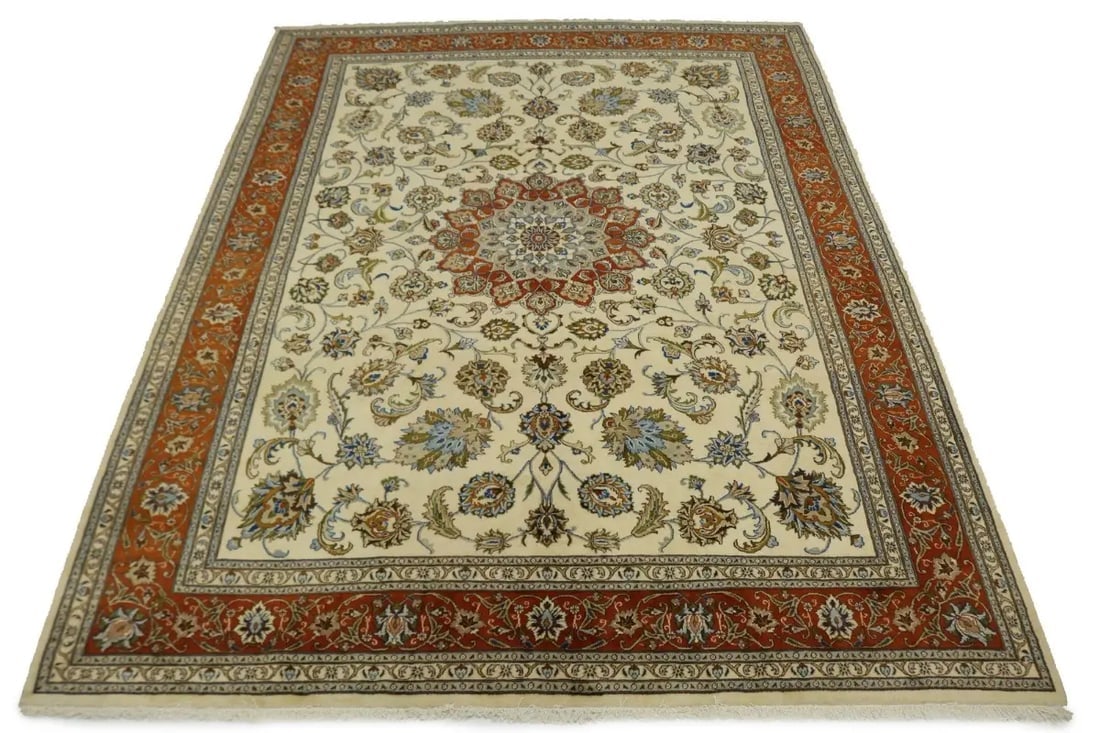 Vintage Beige Classic 10X13 Kashmar Persian Rug - 3