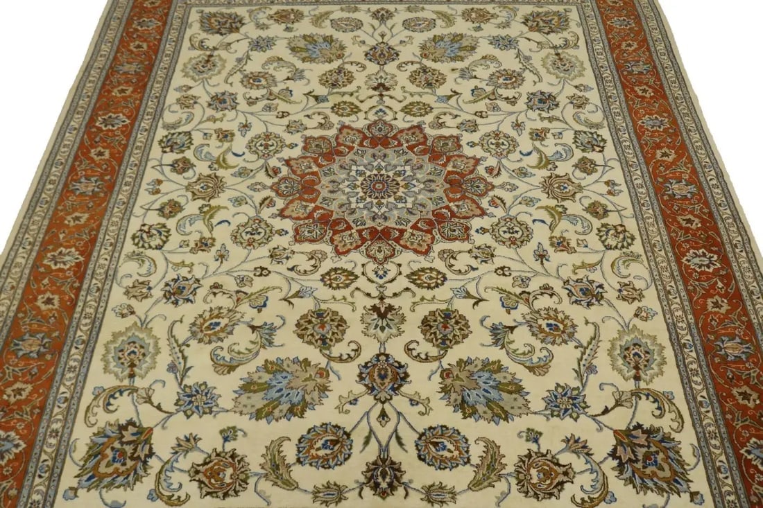 Vintage Beige Classic 10X13 Kashmar Persian Rug - 4