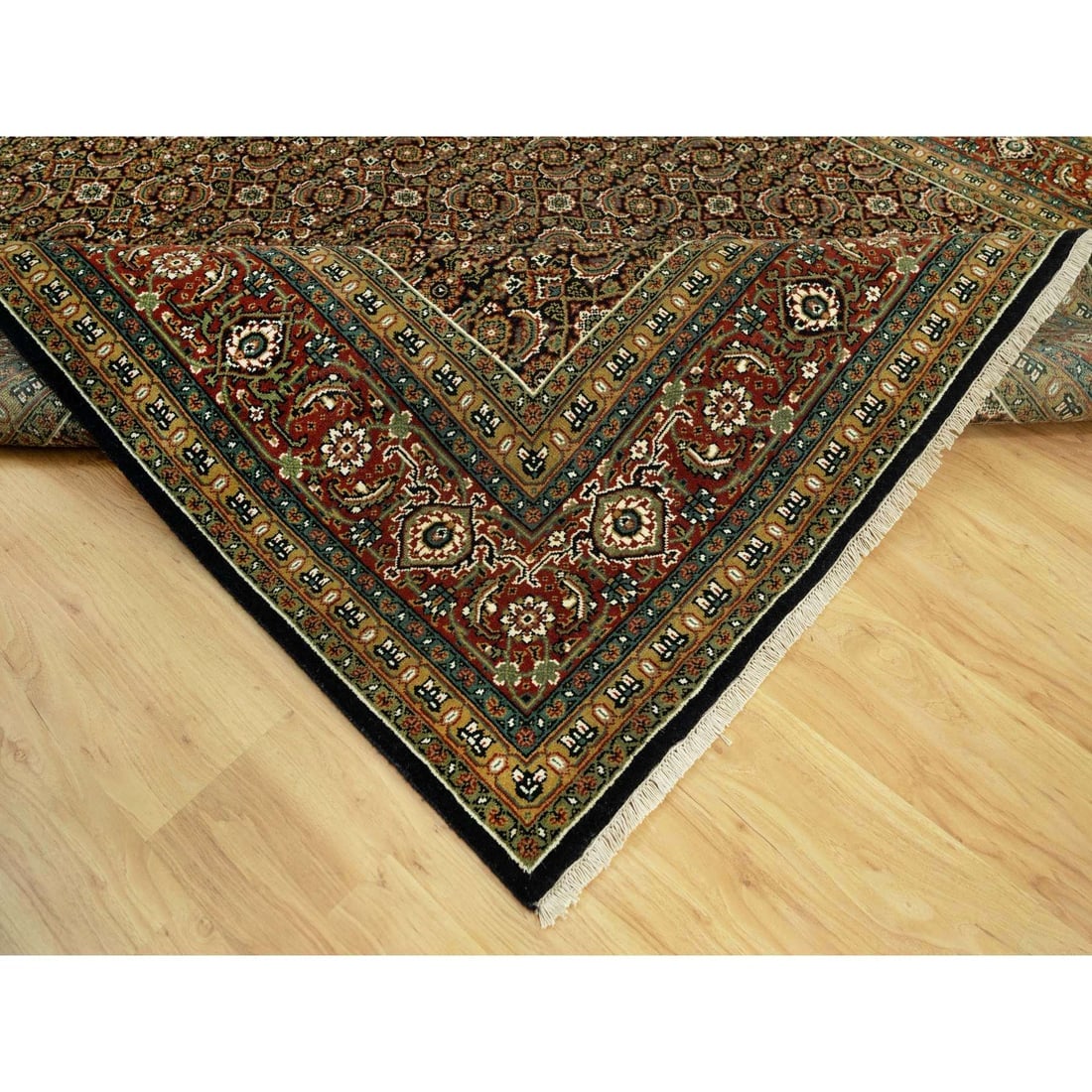 Ajax Red Vintage Persian Sarouk Mir Hand Knotted All Wool Oriental Rug - 6