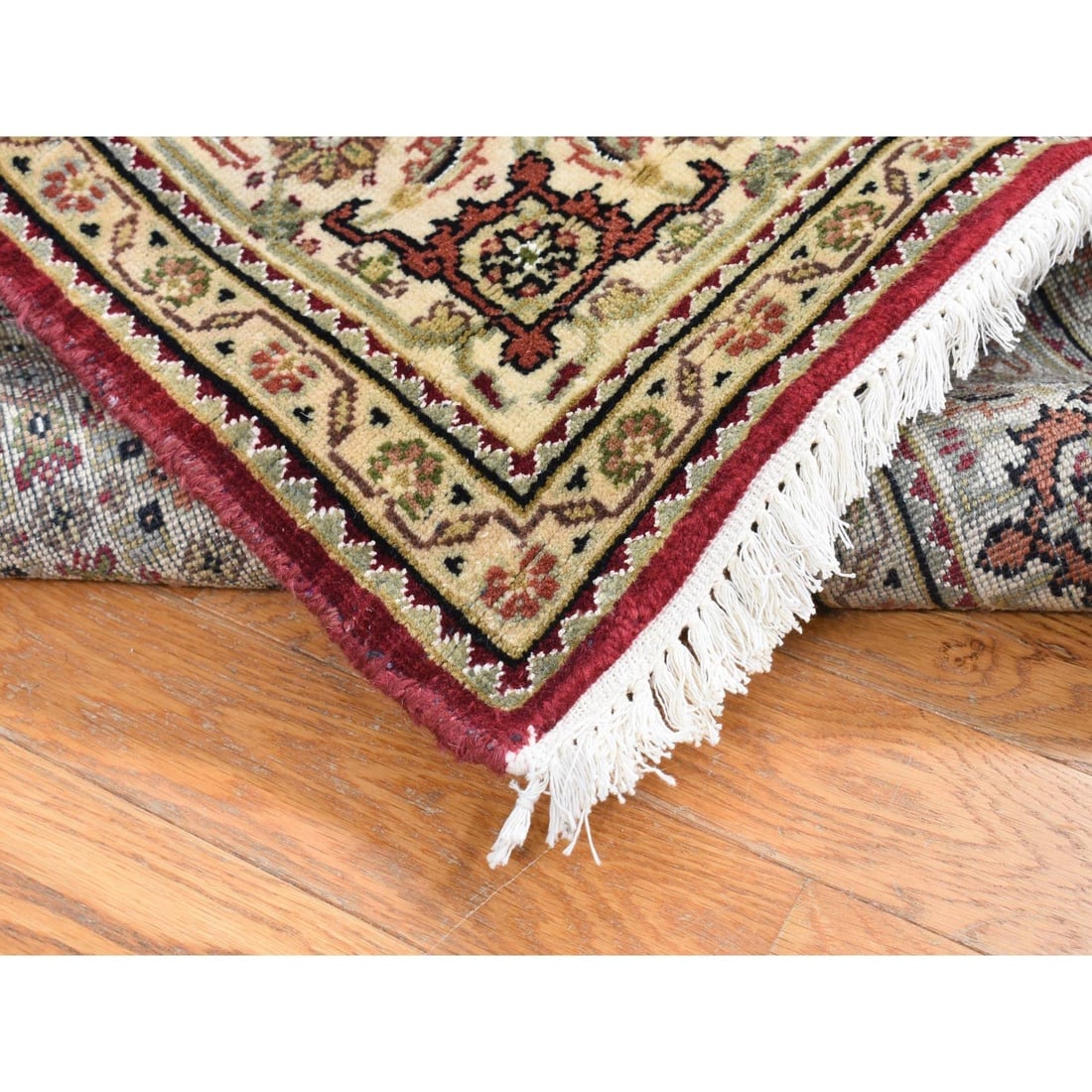 Crimson Red Vintage Persian Shiraz Hand Knotted Pure Wool Oriental Rug - 6