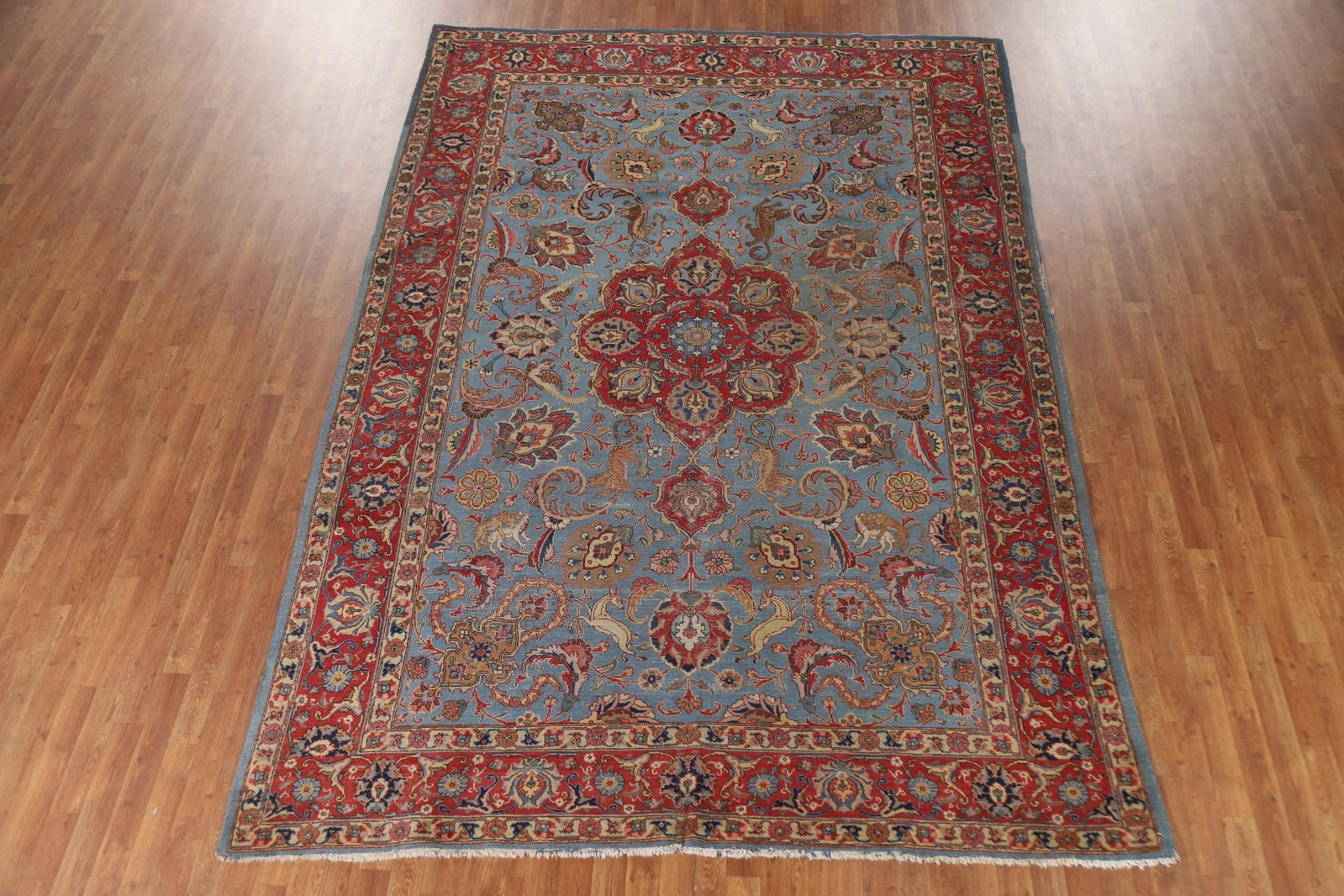 Antique Vegetable Dye Tabriz Persian Area Rug 8x12 - 2