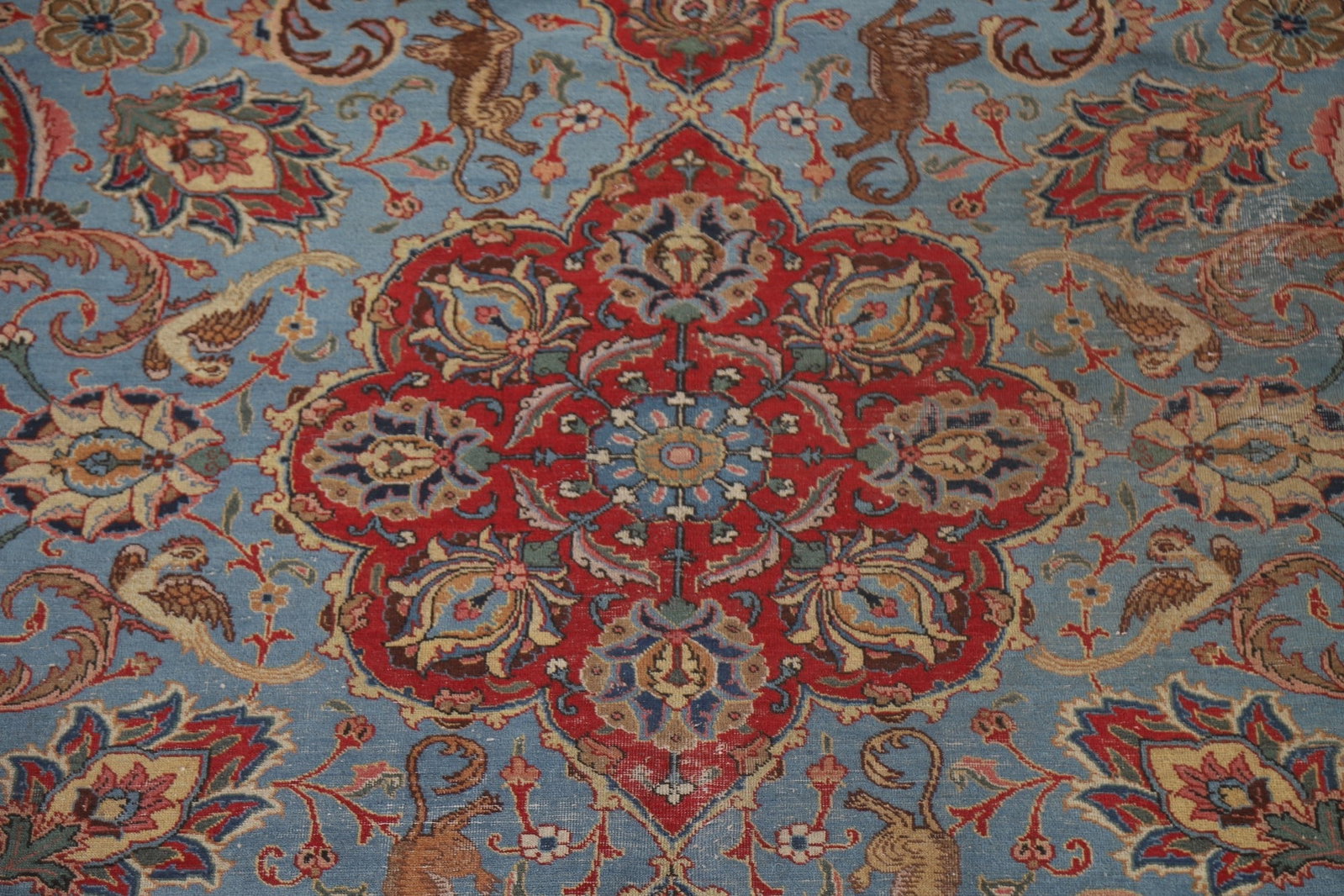 Antique Vegetable Dye Tabriz Persian Area Rug 8x12 - 4