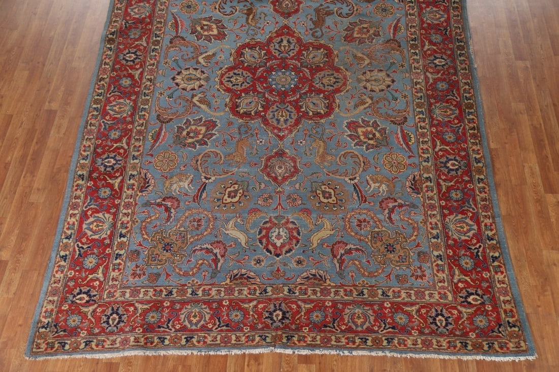 Antique Vegetable Dye Tabriz Persian Area Rug 8x12 - 5
