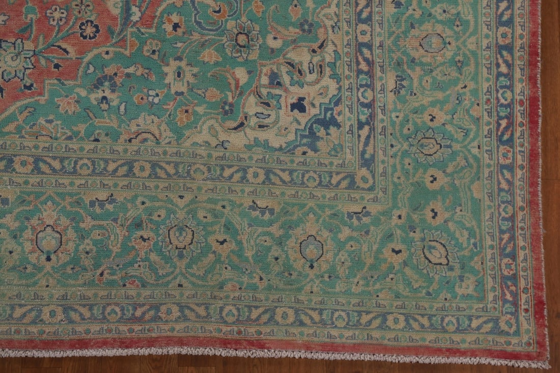Antique Kashan Persian Area Rug 10x12 - 7