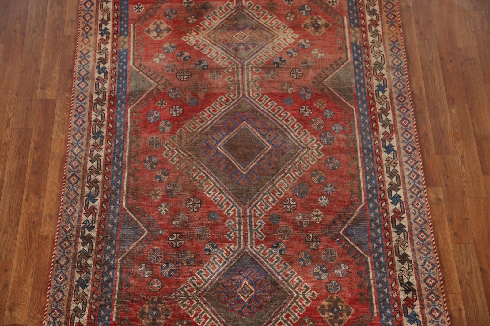 Pre-1900 Antique Vegetable Dye Qashqai Persian Rug 5x8 - 4