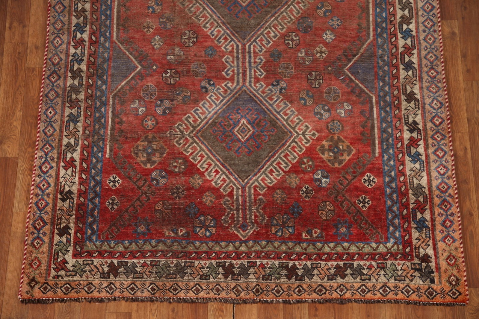 Pre-1900 Antique Vegetable Dye Qashqai Persian Rug 5x8 - 6