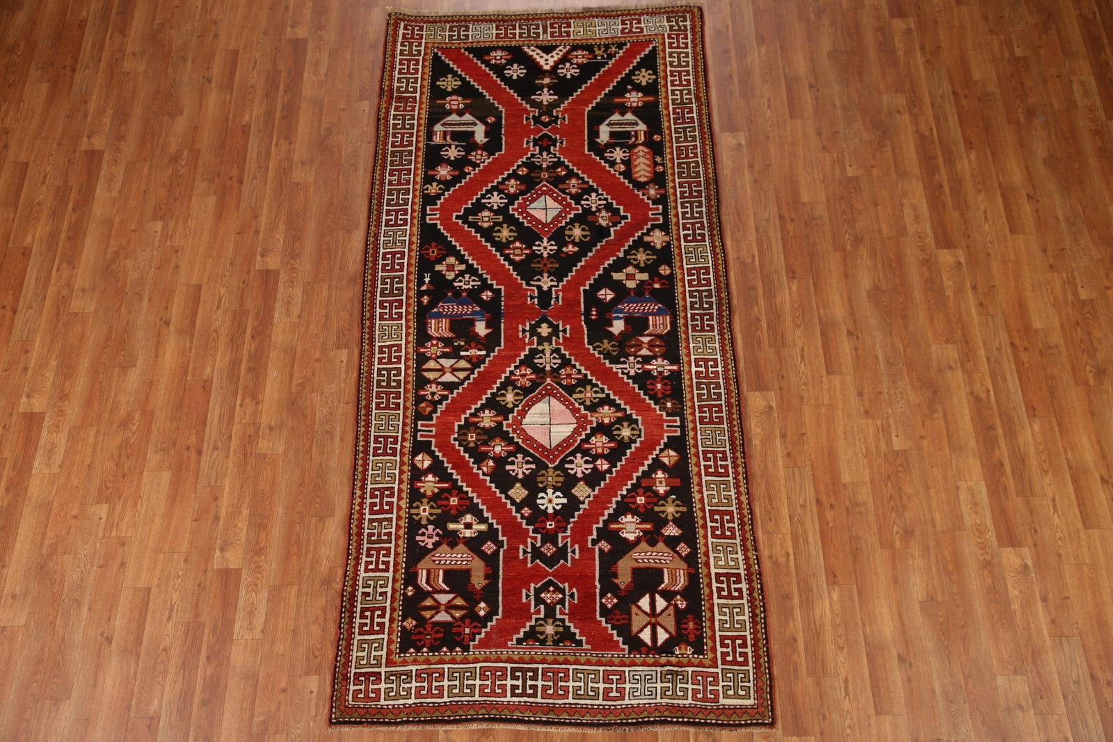 100% Vegetable Dye Antique Shirvan Oriental Area Rug 4x8 - 2
