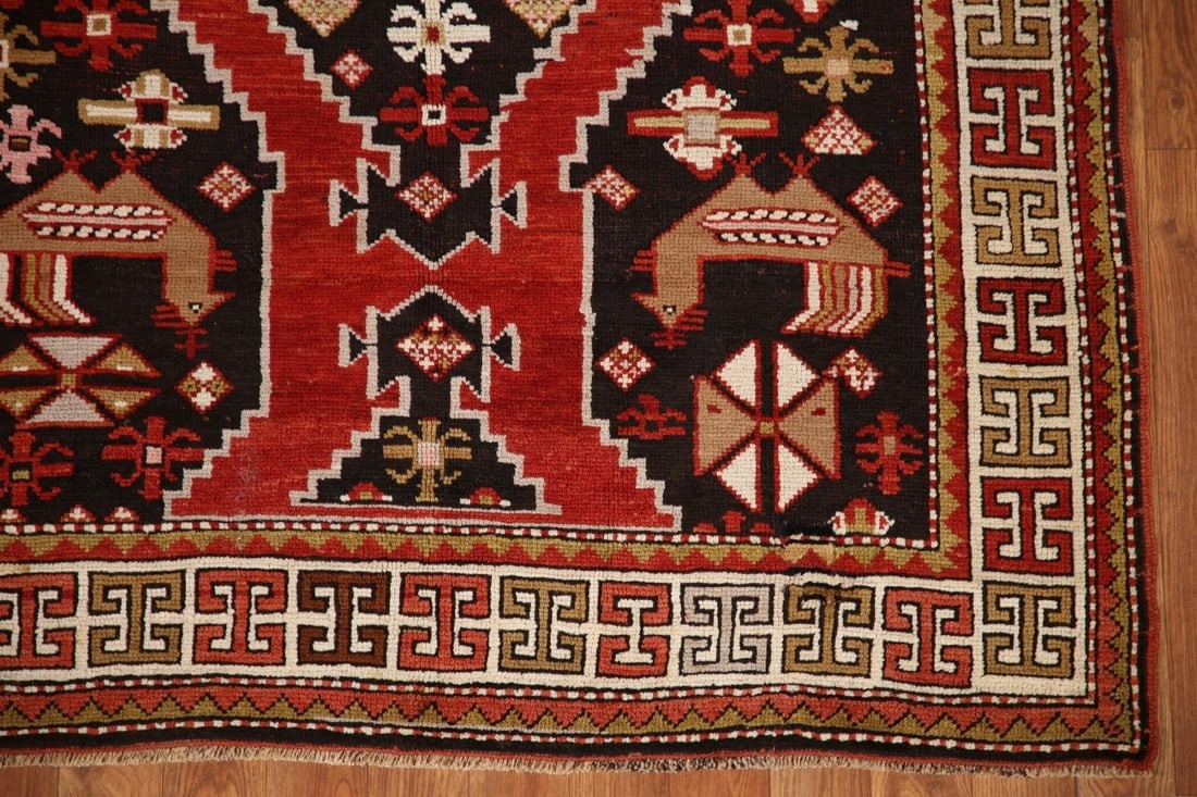 100% Vegetable Dye Antique Shirvan Oriental Area Rug 4x8 - 6