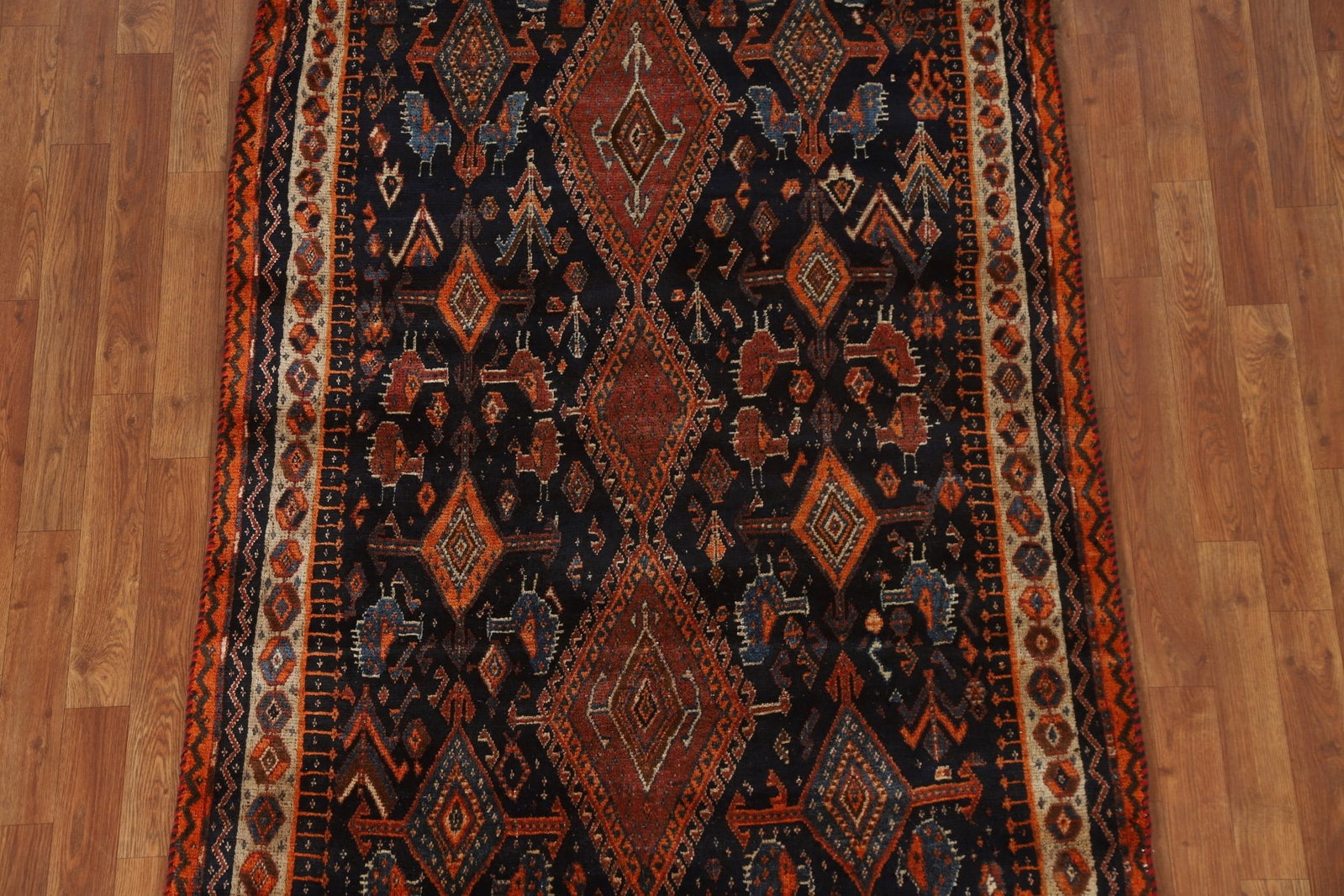 Vegetable Dye Qashqai Antique Persian Rug 4x6 - 4