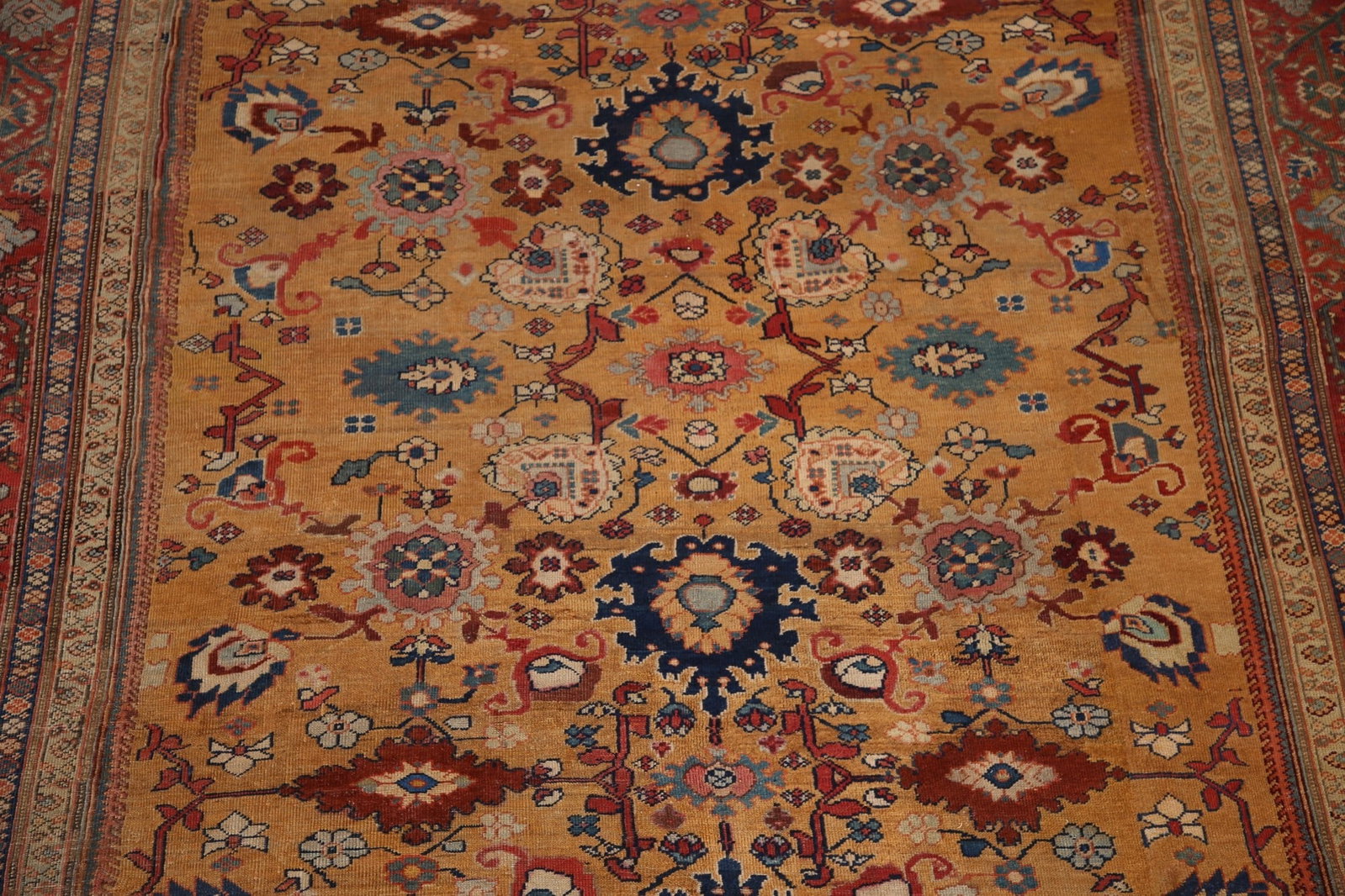 Vegetable Dye Pre-1900 Antique Sultanabad Persian Area Rug 9x12 - 5