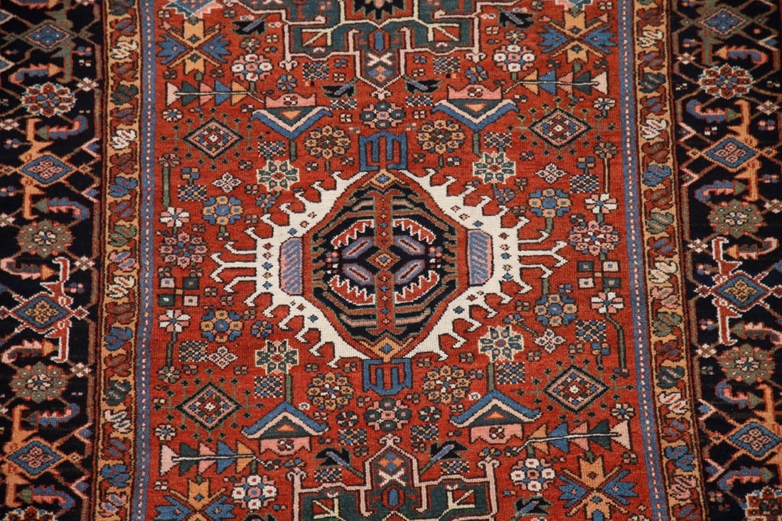 Antique Vegetable Dye Gharajeh Persian Area Rug 5x6 - 4