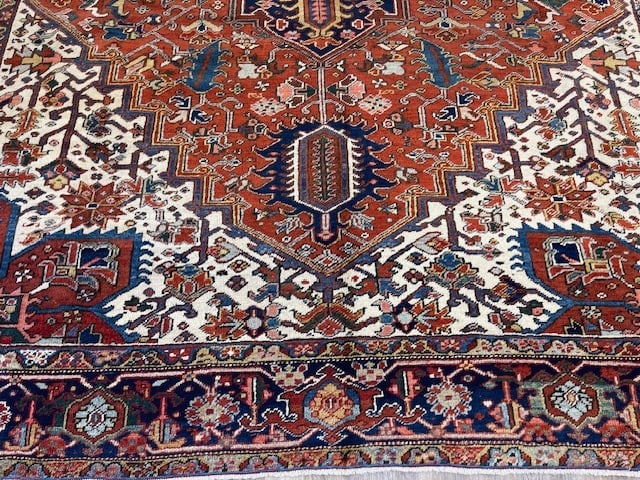Antique Persian Heriz Rug-5186 - 4
