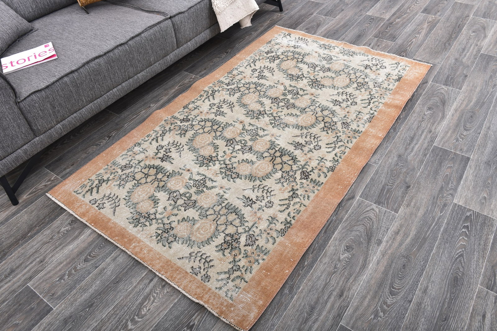 3'7'' x 6'2'' Unique Handmade Vintage Rug - 243954 - 2