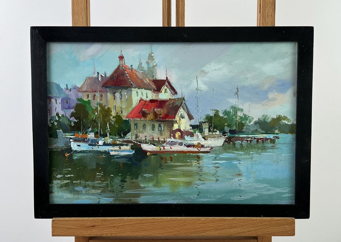 Oil painting Port City on a Cloudy Day Yuriy Suprunchuk: Title : Oil painting Port City on a Cloudy Day Yuriy Suprunchuk Description: No.AAA6588*** ABOUT THIS PAINTING **** TITLE: "Port City on a Cloudy Day"* ARTISTS: Yuriy Suprunchuk* SIZE: 20x30