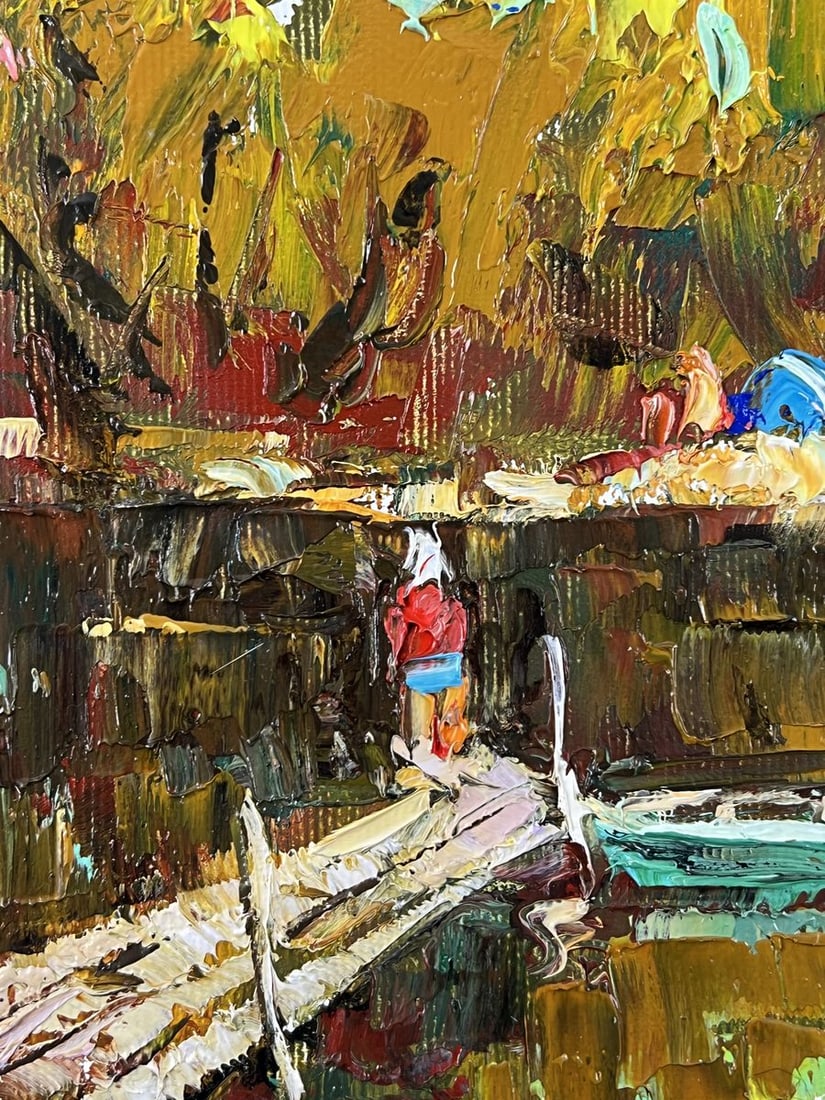 Oil painting Autumn River in the Forest Oleksiy Ivanyuk - 5